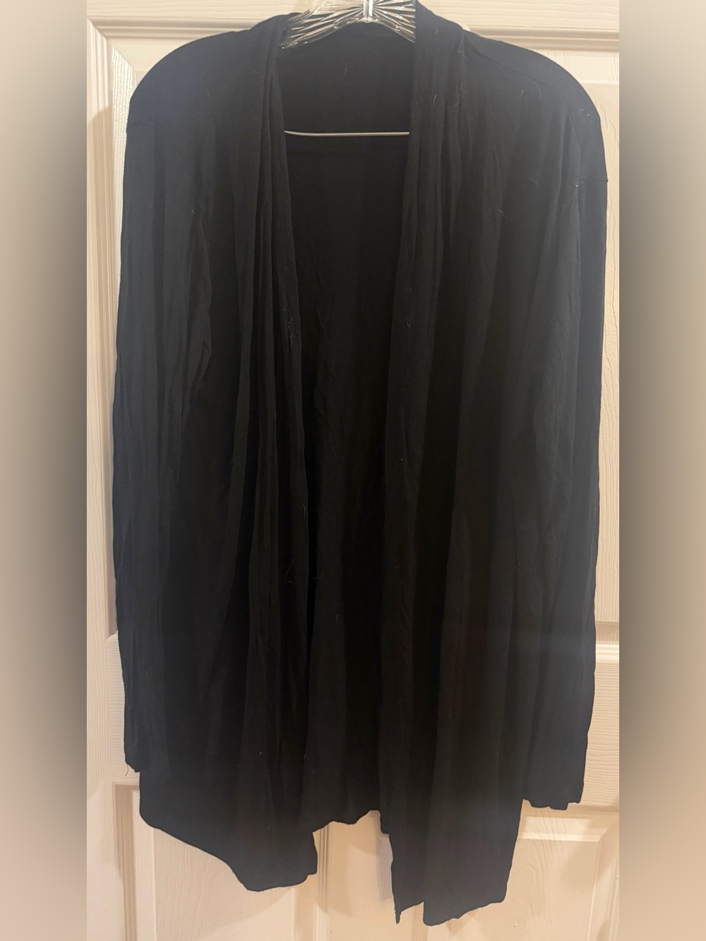 Women's Open-Front Black Cardigan Sweater